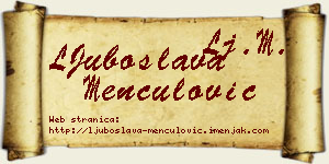 LJuboslava Menčulović vizit kartica